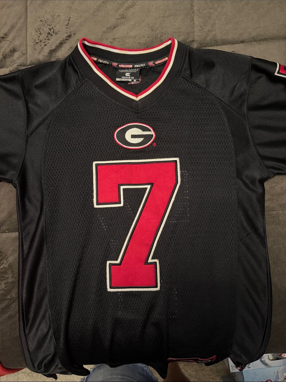 Georgia Bulldogs #7 Black & Red Football Jersey